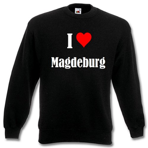 Reifen-Markt Sweatshirt Kinder I Love Magdeburg Größe 140 Farbe Schwarz Druck Weiss von Reifen-Markt