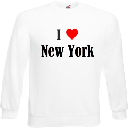 Reifen-Markt Sweatshirt Kinder I Love New York Größe 152 Farbe Weiss Druck Schwarz von Reifen-Markt
