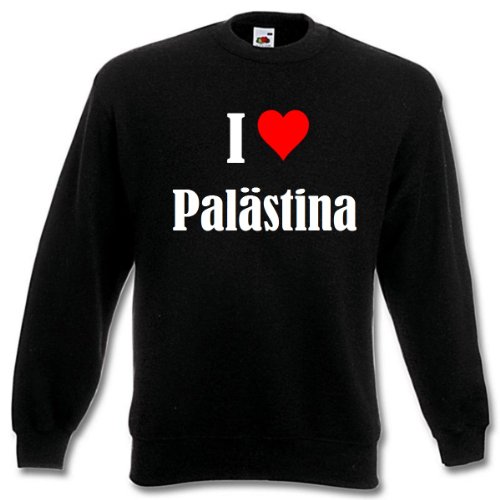 Reifen-Markt Sweatshirt Kinder I Love Palästina Größe 128 Farbe Schwarz Druck Weiss von Reifen-Markt