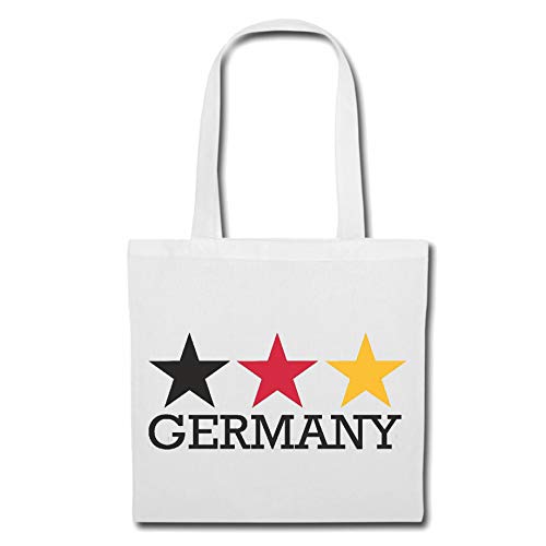Reifen-Markt Tasche Umhängetasche FUßBALL - DEUTSCHLAND - GERMANY - RUSSLAND - WELTMEISTERSCHAFT Einkaufstasche Schulbeutel Turnbeutel in Weiß von Reifen-Markt