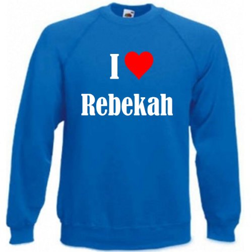 Sweatshirt Kinder I Love Rebekah Größe 152 Farbe Blau Druck Weiss von Reifen-Markt