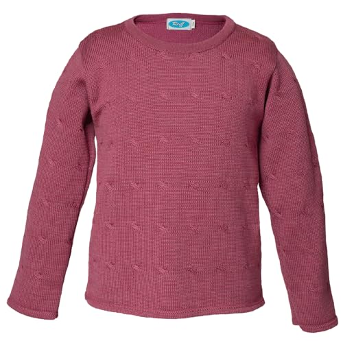 Reiff, Merino Kinder Rundhals-Pullover Langarm Twist, 100% Schurwolle (kbT) (Malve, 140) von Reiff