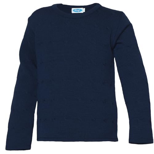 Reiff, Merino Kinder Rundhals-Pullover Langarm Twist, 100% Schurwolle (kbT) (Marine, 104) von Reiff