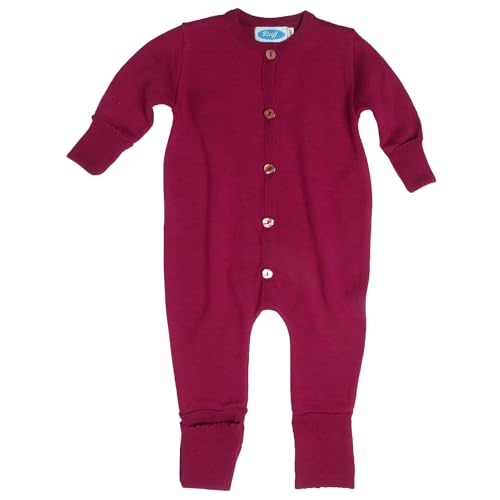 Reiff Baby Overall/Schlafanzug Frottee, 70% Merino-Schurwolle kbT. / 30% Seide (Beere, 98-104) von Reiff