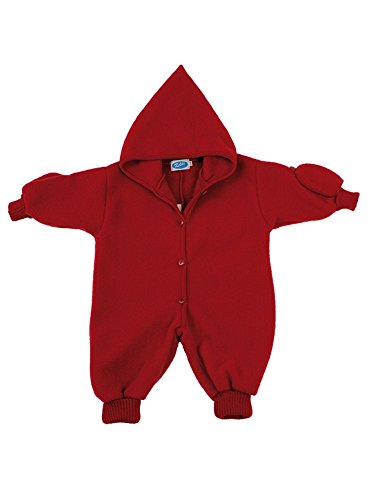 Reiff Fleeceoverall aus weicher Merinoschurwollfleece, 86-92, Rot von Reiff