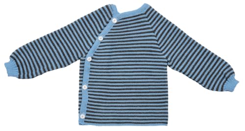 Reiff Baby-Schlüttli aus Bio-Merinowolle – kuschelige Strickjacke mit Knöpfen – Größe 62-68 – Farbe Lagune/fels von Reiff