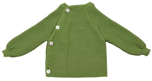 Reiff Baby-Schlüttli aus Bio-Merinowolle – kuschelige Strickjacke mit Knöpfen – Größe 74-80 – Farbe Apfel von Reiff