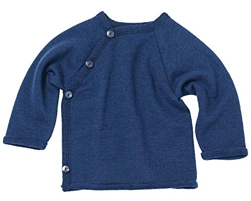 Reiff Schlüttli Wickelpullover Jacke Uni Wolle/Seide (Marineblau, 50/56) von Reiff