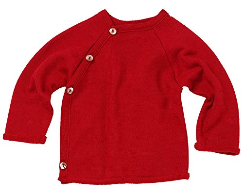 Reiff Schlüttli Wickelpullover Jacke Uni Wolle/Seide (rot, 74/80) von Reiff