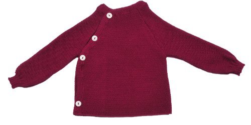 Reiff Strck Reläx Baby Uni Schlüttli Wickelpullover Merinoschurwolle kbT (74/80, Beere) von Reiff