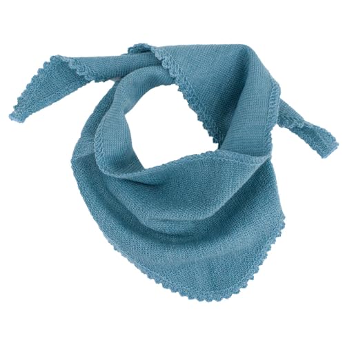 Reiff Strick Baby Halstuch uni Merino Schurwolle Seide Bio Wolle Öko kbT Bio (56 x 14 cm, aqua) von Reiff