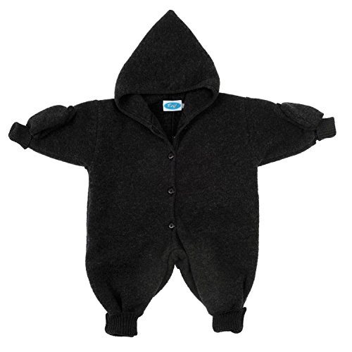 Reiff Strick Fleeceoverall Wagenanzug Schurwolle Bio Öko kbT *NEU*, Gr. 86/92, anthrazit von Reiff