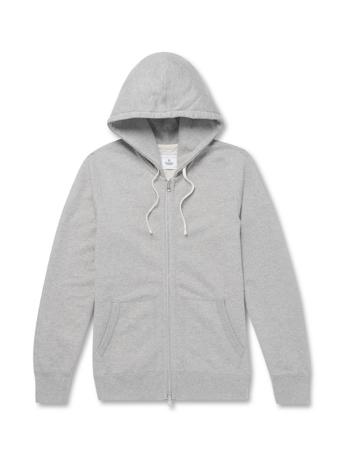 Reigning Champ - Slim-Fit Mélange Loopback Cotton-Jersey Zip-Up Hoodie - Men - Gray - XS von Reigning Champ