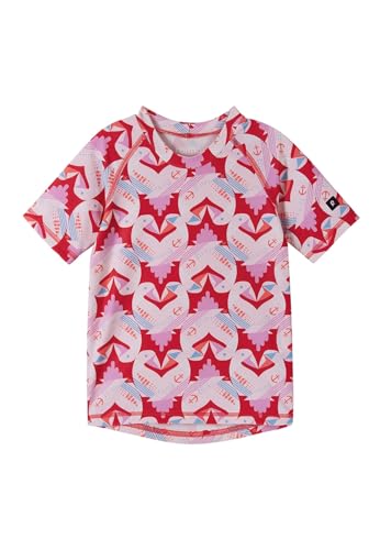 Reima UV Shirt Pulkoi für Kinder, Badeoberteil mit UV-Schutz 50 aus recyeltem Polyester und Elastan, leichtes Schwimmshirt für Mädchen und Jungen im Wachstum Misty Red 092 von Reima