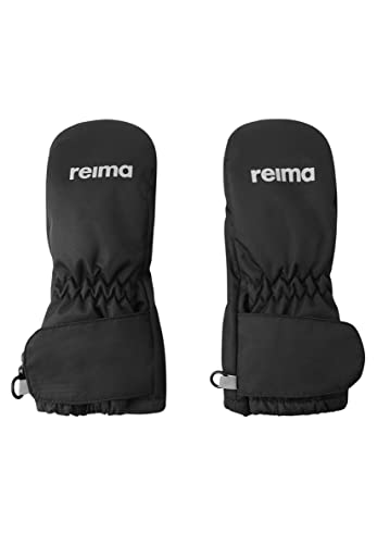 Reima Avaus wasserdichte Handschuhe für Kinder, Fäustlinge mit verstärkter Handinnenfläche und Klettverschluss, ideal als Skihandschuhe Black von Reima