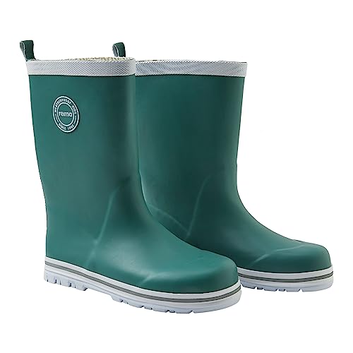 Reima Gummistiefel Taika 2.0 Gummistiefel für Kinder mit Baumwollfutter – Wasserdichte Regenstiefel mit 40% natürlichem Gummi – Vegan Pine green 23 von Reima