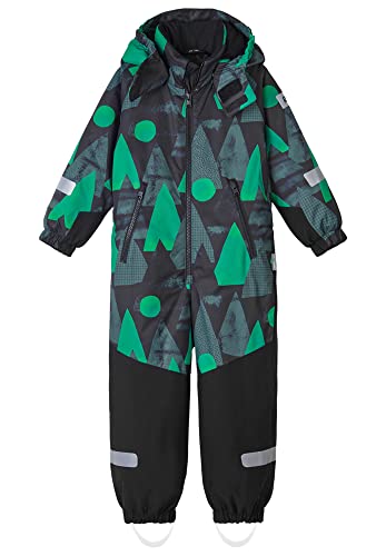 Reima Kids Kurikka Winter Overall Grün-Schwarz - Wasserdichter atmungsaktiver Kinder Schneeanzug, Größe 98 - Farbe Thyme von Reima