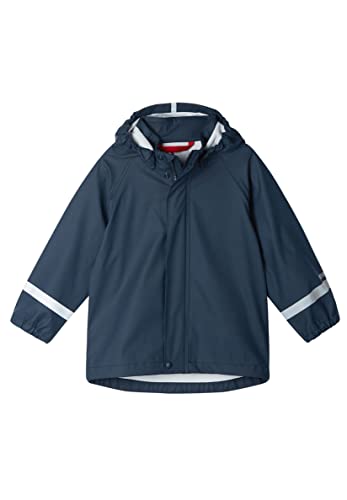 Reima Regenjacke Lampi für Kinder, wasserdichte Jacke mit verschweißten Nähten und abnehmbarer Kapuze, Unisex Regenbekleidung für Mädchen und Jungen Navy 104 von Reima