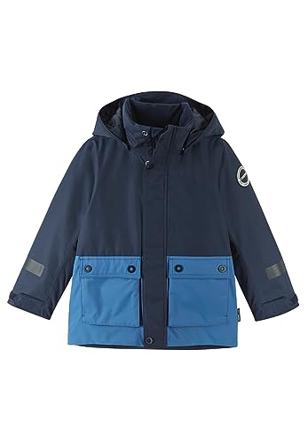 Reima Kids Luhanka Jacket Colorblock-Blau - Strapazierfähige wasserdichte Kinder Winterjacke, Größe 110 - Farbe Navy von Reima