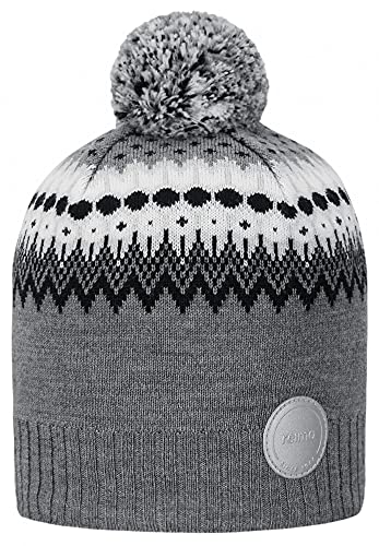 Reima Kids Tunturissa Beanie Grau - Merino Warme weiche Kinder Merino Mütze, Größe 56-58 - Farbe Melange Grey von Reima