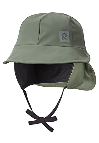 Reima Kinder Regenhut Rainy, wasserdichte Kopfbedeckung mit Ohrenschützer und Reflektoren, Unisex Regenbekleidung für Mädchen und Jungen Greyish Green 46 von Reima