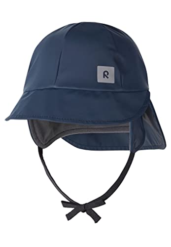 Reima Kinder Regenhut Rainy, wasserdichte Kopfbedeckung mit Ohrenschützer und Reflektoren, Unisex Regenbekleidung für Mädchen und Jungen Navy 46 von Reima