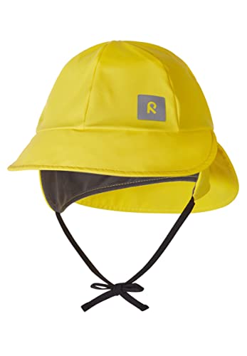 Reima Kinder Regenhut Rainy, wasserdichte Kopfbedeckung mit Ohrenschützer und Reflektoren, Unisex Regenbekleidung für Mädchen und Jungen Yellow 52 von Reima