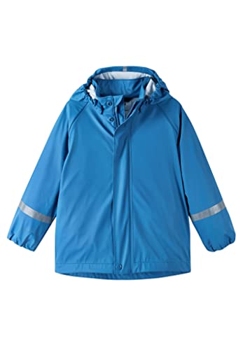 Reima Regenjacke Lampi für Kinder, wasserdichte Jacke mit verschweißten Nähten und abnehmbarer Kapuze, Unisex Regenbekleidung für Mädchen und Jungen Denim blue 116 von Reima