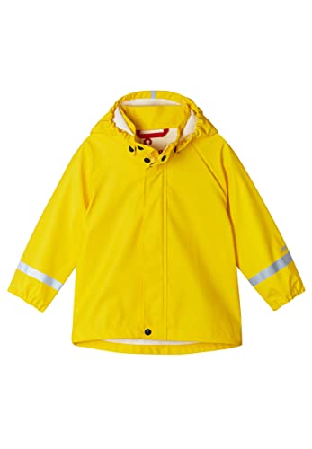 Reima Regenjacke Lampi für Kinder, wasserdichte Jacke mit verschweißten Nähten und abnehmbarer Kapuze, Unisex Regenbekleidung für Mädchen und Jungen Yellow 104 von Reima