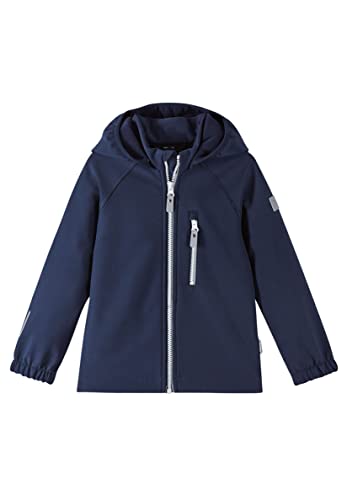 Reima Vantti Softshelljacke für Mädchen und Jungen, mit wärmendem Fleece und aus elastischen, strapazierfähigen Materialien Navy 104 von Reima