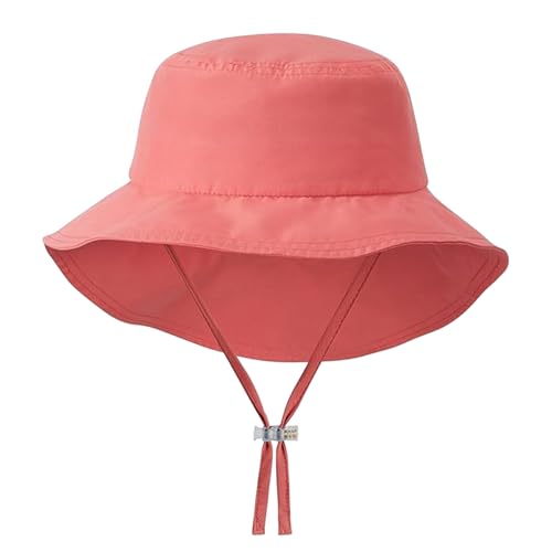 Reima Rantsu UV Sonnenhut Kinder - Breite Krempe, Schnellverschluss, Sommerhut für Kinder, Jungen und Mädchen, leichtes, atmungsaktives Polyester, maschinenwaschbar, Misty Red, 48 von Reima