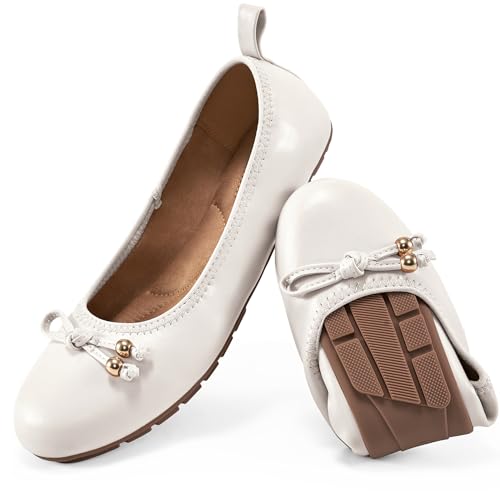 Reimferce Flache Damen-Ballettschuhe für die Arbeit: bequemes Gehen flach – lässiger Damen-Hochzeitsschuh, Weiss/opulenter Garten, 38 EU von Reimferce