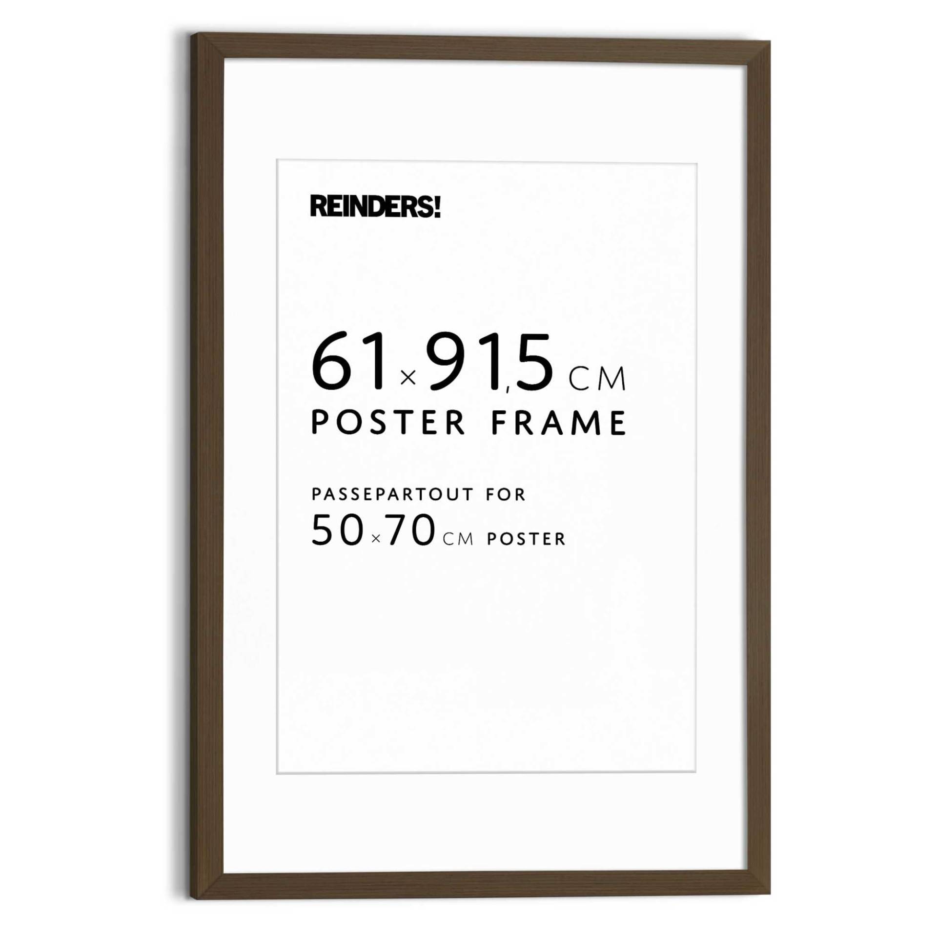 Reinders Bilderrahmen "Bilderrahmen Poster 61x91,5 oder 50x70" für 1 Bilder Wohnzimmer - Walnuß - MDF - 64,5x95 cm von Reinders!