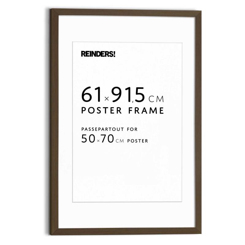 Reinders Bilderrahmen "Bilderrahmen Poster 61x91,5 oder 50x70" für 1 Bilder Wohnzimmer - Walnuß - MDF - 64,5x95 cm von Reinders!