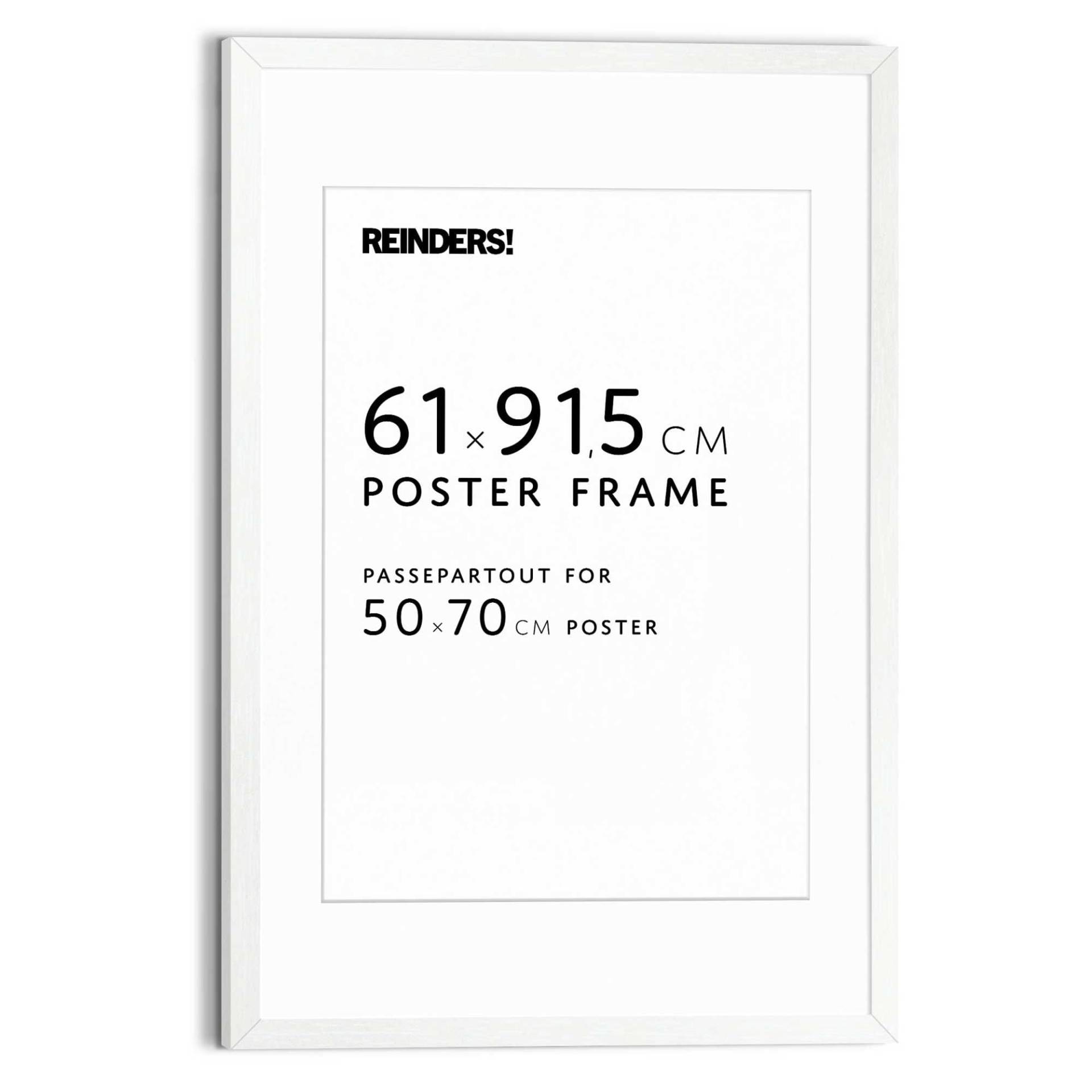 Reinders Bilderrahmen "Bilderrahmen Poster 61x91,5 oder 50x70" für 1 Bilder Wohnzimmer - Weiß - MDF - 64,5x95 cm von Reinders!