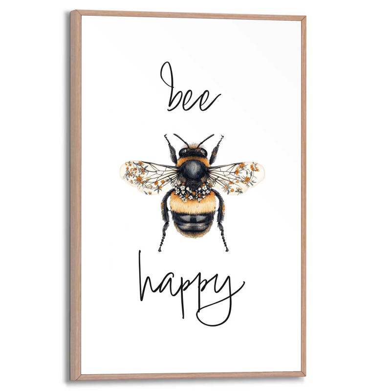Reinders Poster "Bee Happy" Küche - Gelb - MDF - Tiere - 20x30 cm von Reinders!