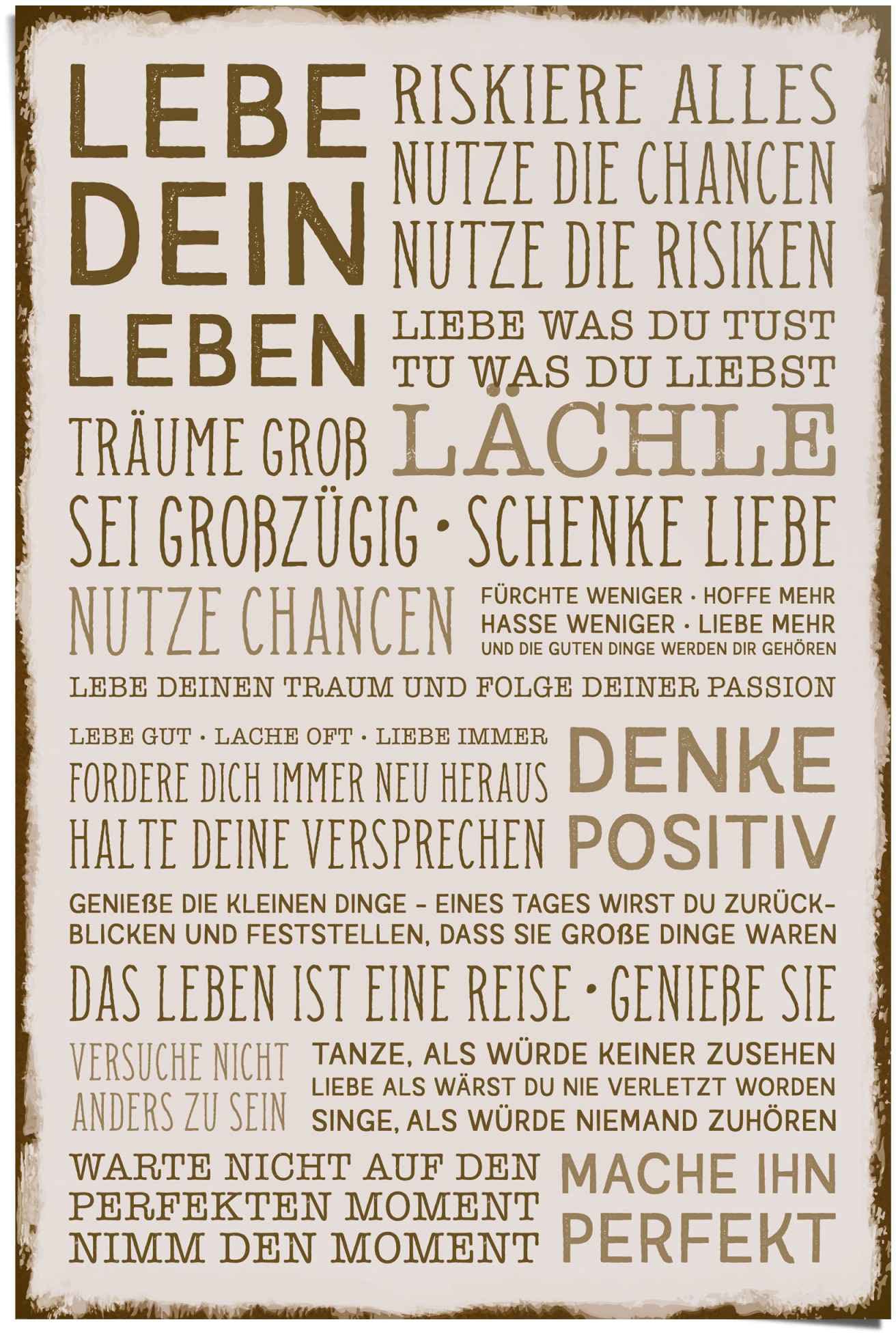 Reinders Poster "Denke positiv" 1 Stk. tlg. von Reinders!