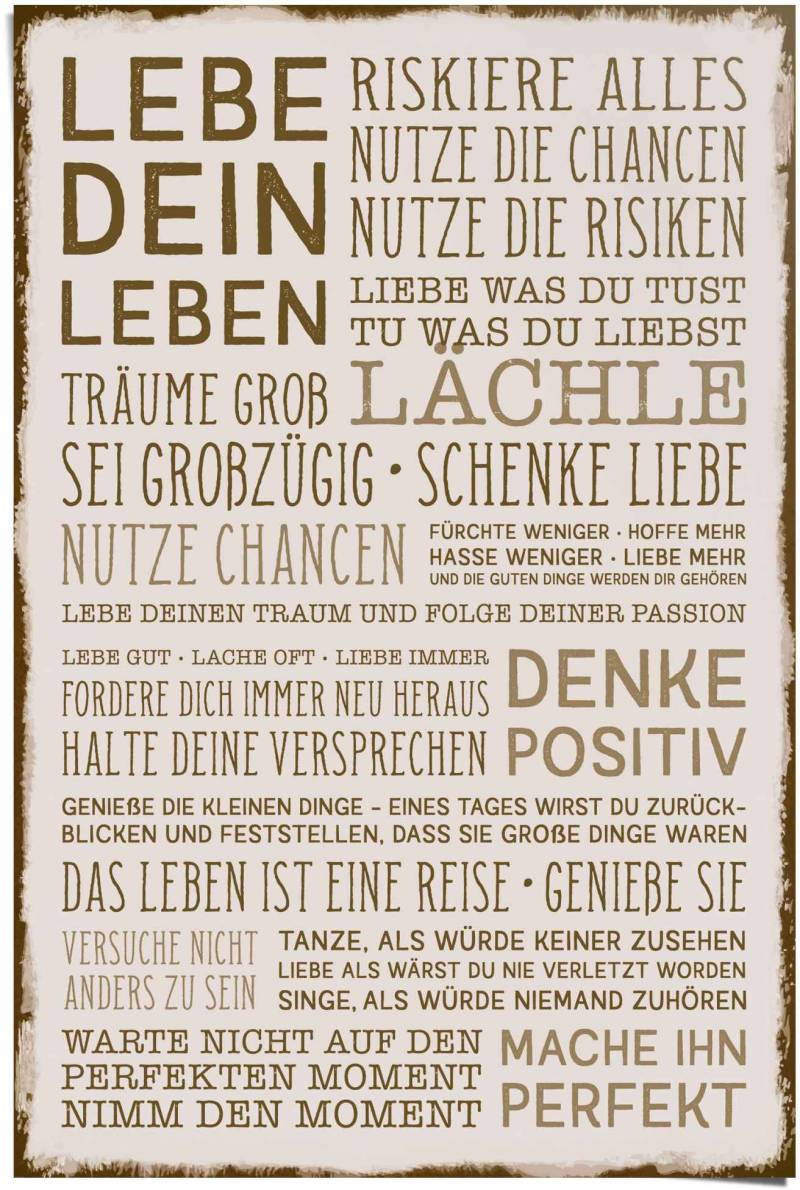 Reinders Poster "Denke positiv" 1 Stk. tlg. von Reinders!