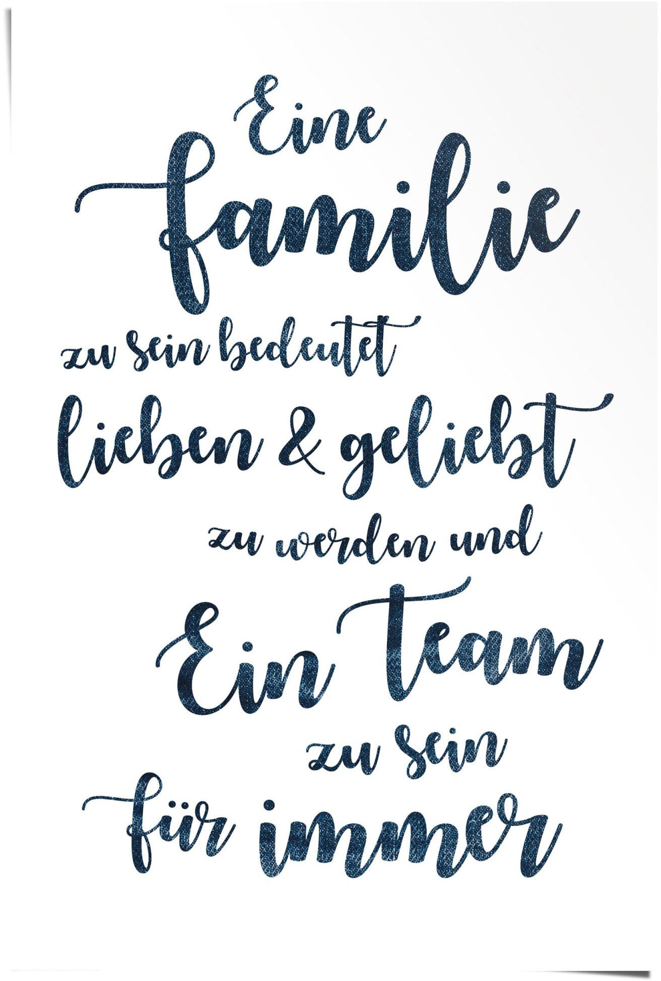 Reinders Poster "Eine Familie, ein Team", (1 St.) von Reinders!