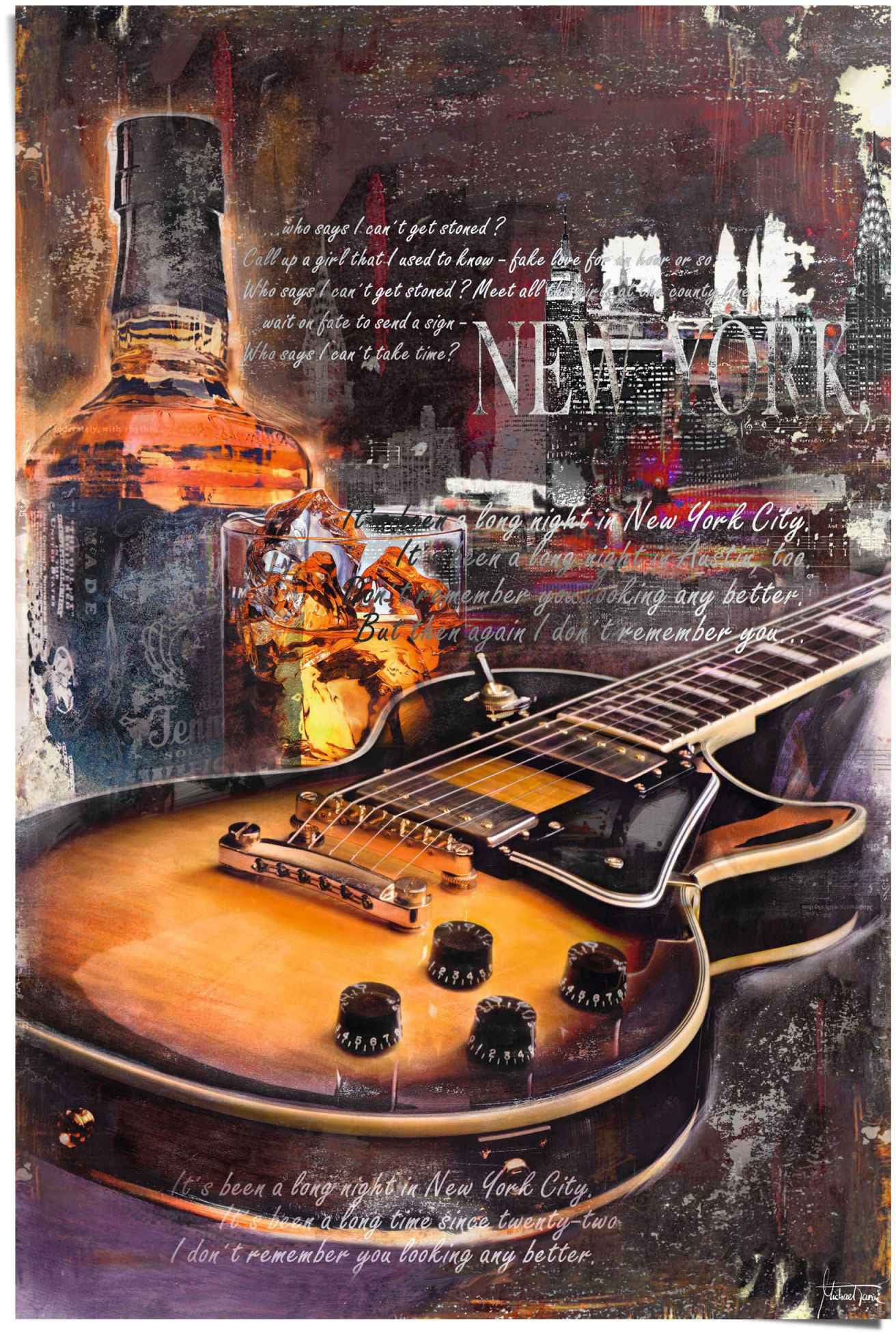 Reinders Poster "Guitar Blues Night", (1 St.) von Reinders!