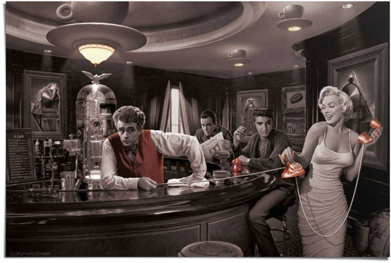 Reinders Poster "Java Dreams Monroe, Dean, Presley, Bogart", (1 St.) von Reinders!