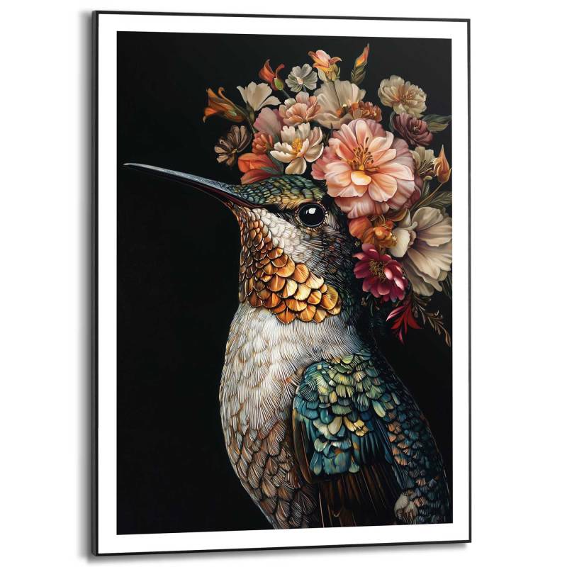 Reinders Poster "Lovely Hummingbird" Wohnzimmer - Kolibri - Blumen - Mehrfarbig - MDF - Tiere - 50x70 cm von Reinders!