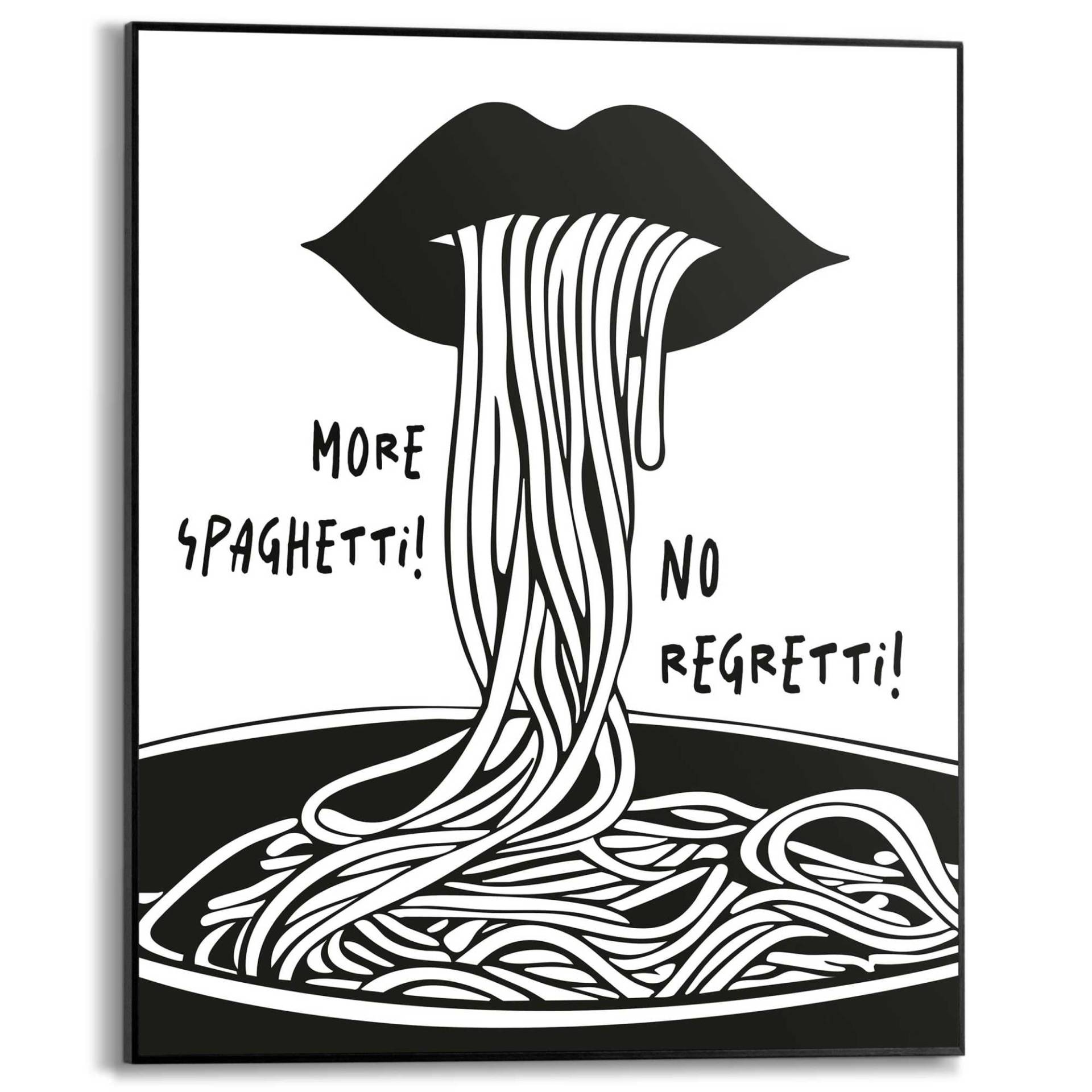 Reinders Poster "More Spaghetti" Küche - Schwarz-Weiß - MDF - Essen und Trinken - 40x50 cm von Reinders!