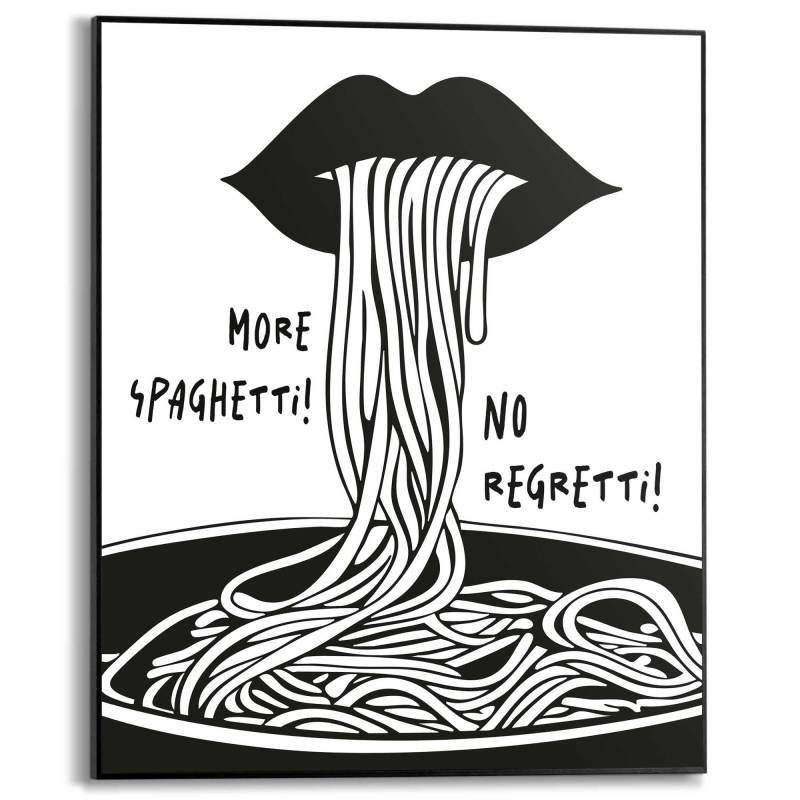 Reinders Poster "More Spaghetti" Küche - Schwarz-Weiß - MDF - Essen und Trinken - 40x50 cm von Reinders!