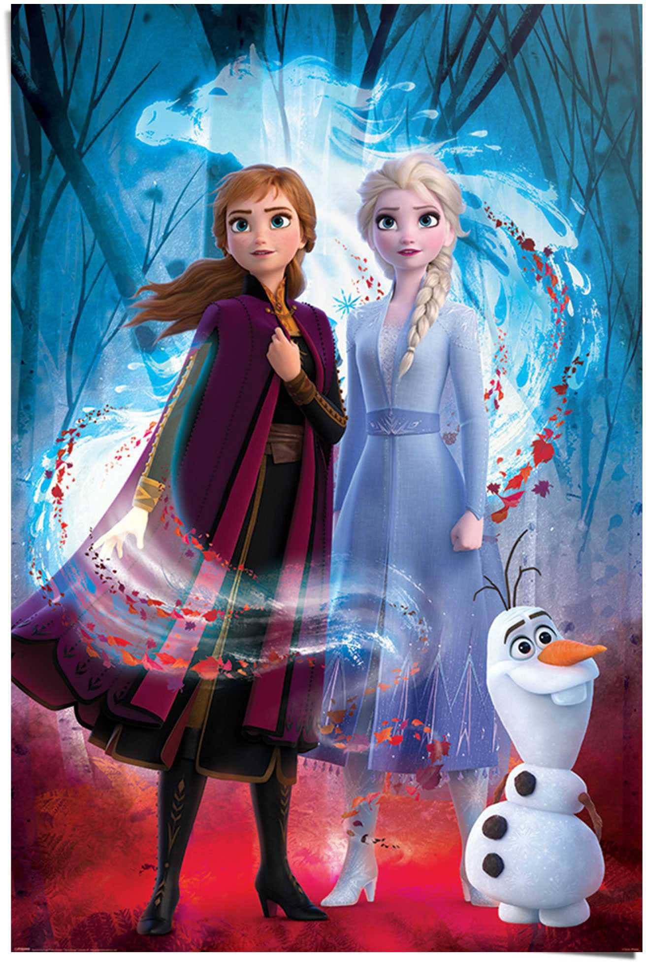 Reinders Poster "Poster Frozen 2 Anna - Elsa - Olaf - Disney", Film, (1 St.) von Reinders!