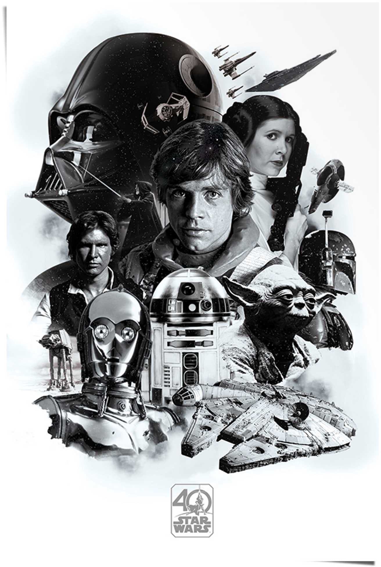 Reinders Poster "Poster Star Wars 40 Jahre", Science-Fiction, (1 St.) von Reinders!