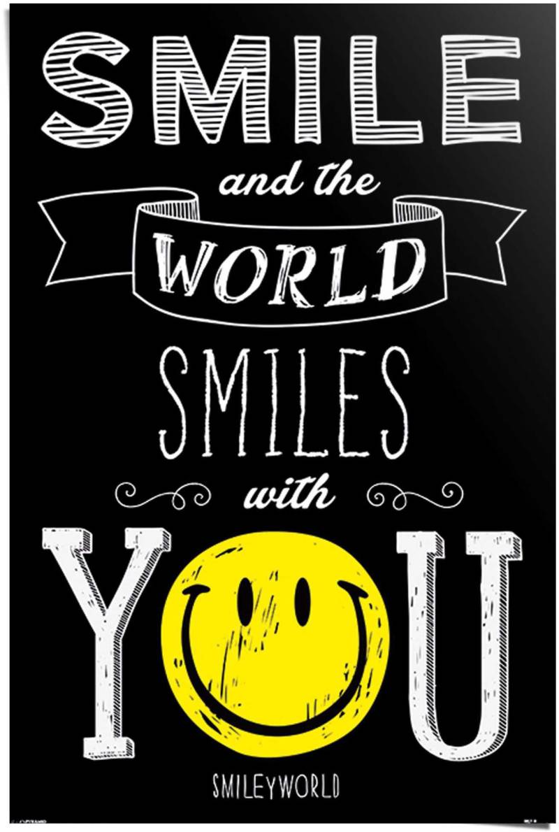 Reinders Poster "Smiley world smiles with you", (1 St.) von Reinders!