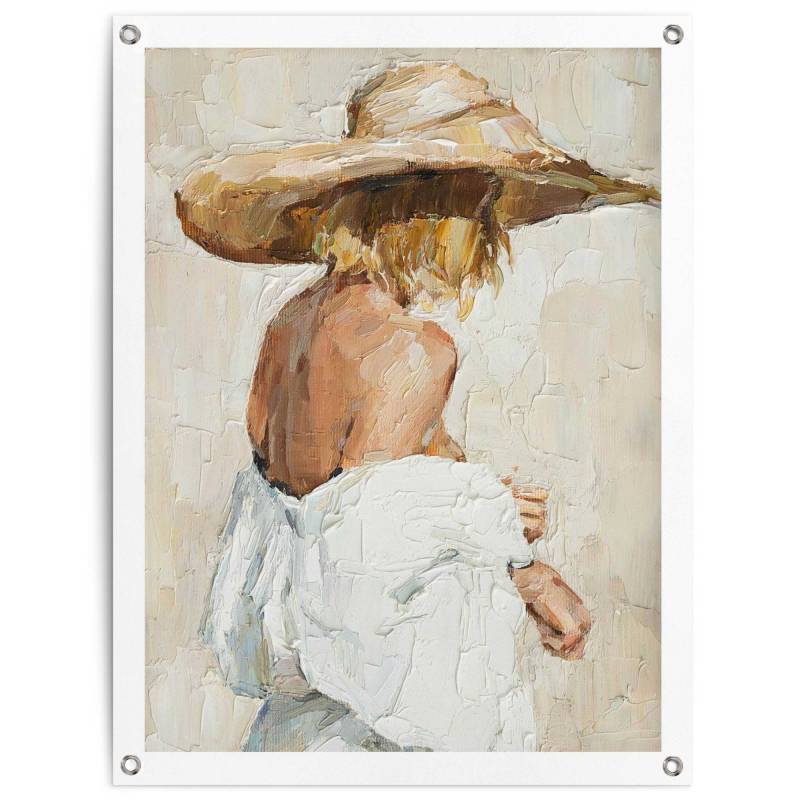 Reinders Poster "Summer Girl" Garten - Frau - Strohhut - Beige - Leinwand - Menschen - 60x80 cm von Reinders!