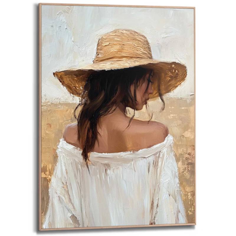 Reinders Poster "Summer Lady" Schlafzimmer - Frau - Strohhut - Beige - MDF - Menschen - 50x70 cm von Reinders!