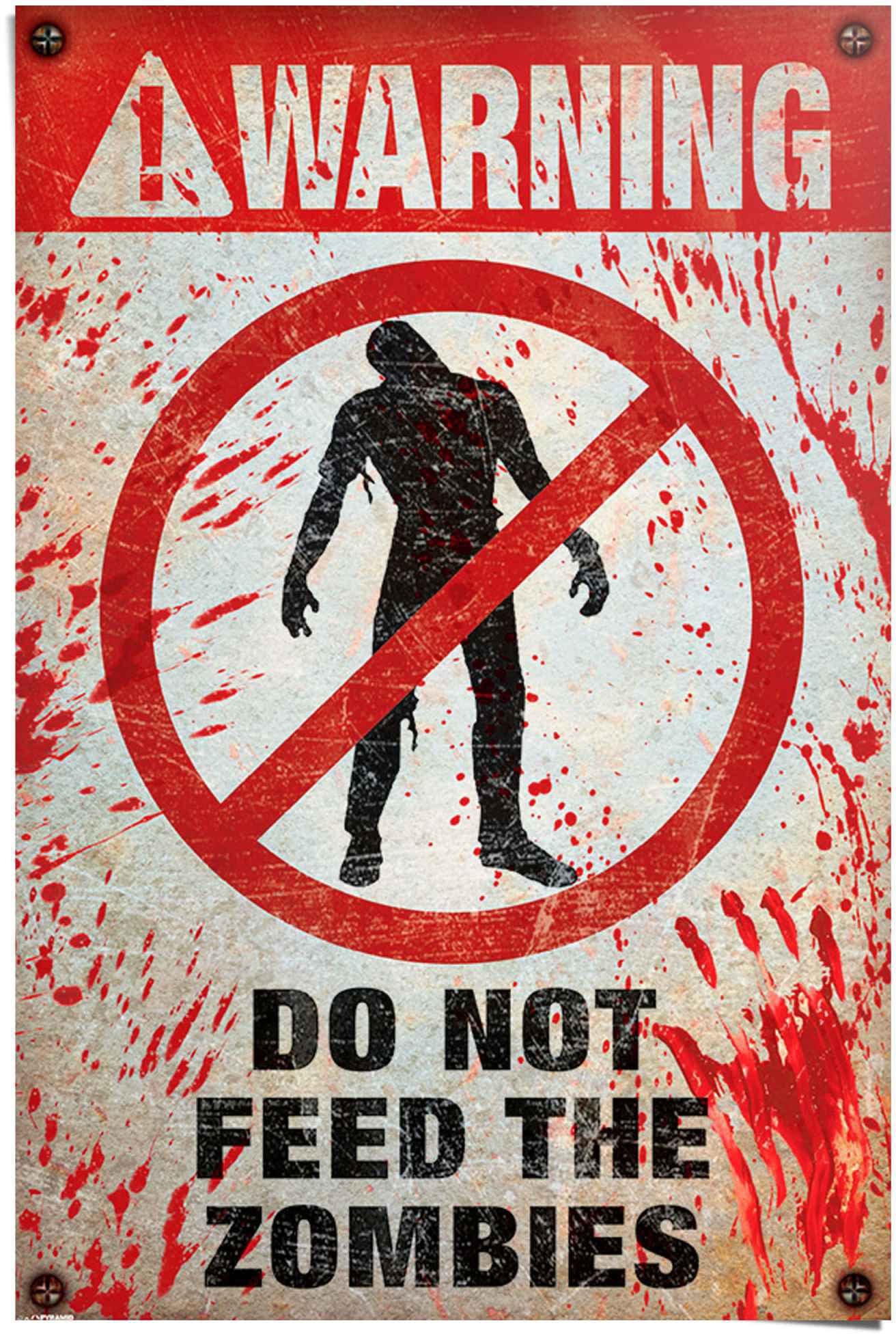 Reinders Poster "Warning Do Not Feed The Zombies", (1 St.) von Reinders!